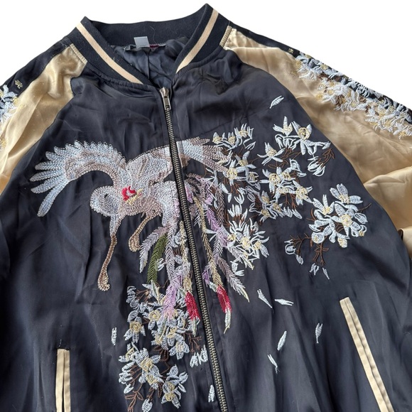 Sukajan Jabiru Bird Souvenir Japan Tourist Bomber Jacket Nature Asian Vintage - Picture 6 of 14